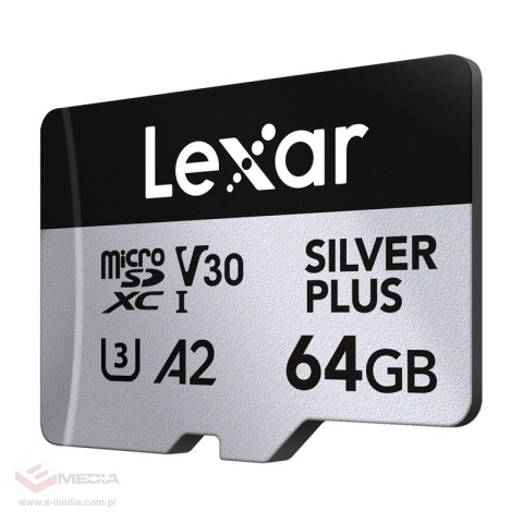 Zestaw 2 kart pamięci Lexar High-Performance Silver Plus microSDXC 2x64GB + adapter
