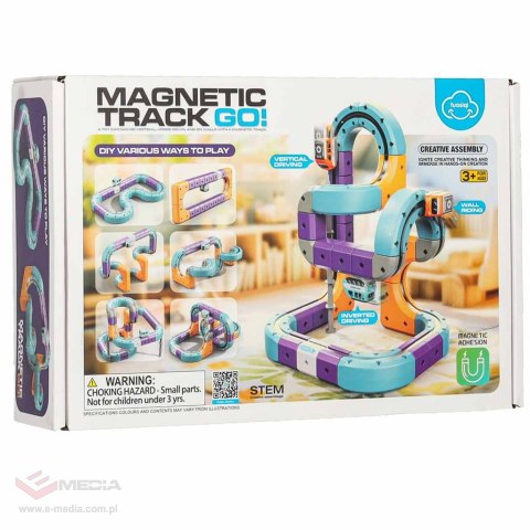 Klocki magnetyczne konstrukcyjne tor wyścigowy auta 54 elementy