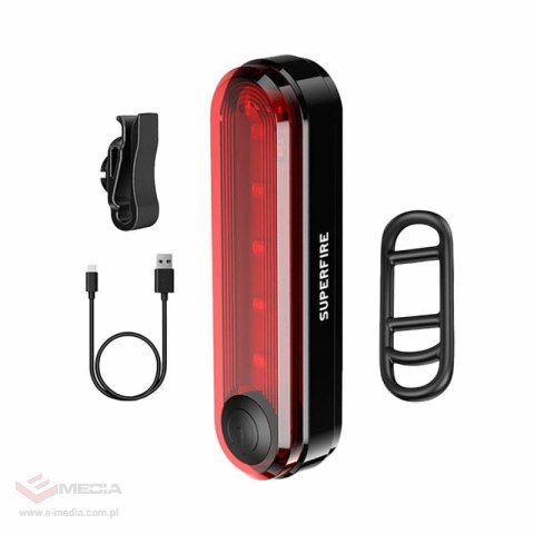 Lampka rowerowa tylna SUPERFIRE BTL01 230mAh USB