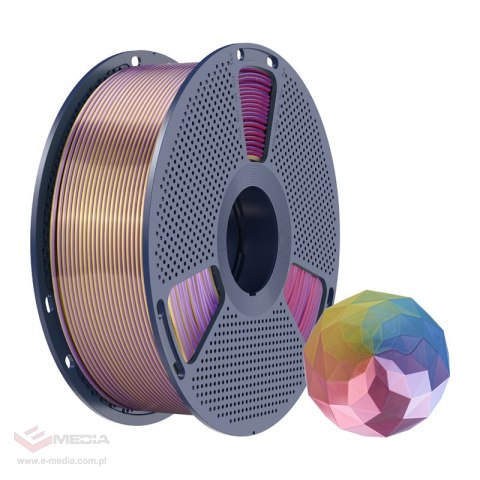 Filament SUNLU PLA+ Silk Forth-Color 1.75mm 1kg (niebiesko-fioletowo-czerwono-złoty)