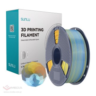 Filament SUNLU PLA+ Silk Forth-Color 1.75mm 1kg (niebiesko-fioletowo-pomarańczowo-żółty)