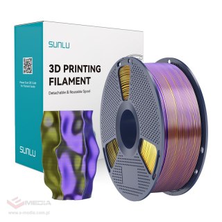 Filament SUNLU PLA+ Silk Tri-Color 1.75mm 1kg (czarno-złoto-fioletowy)