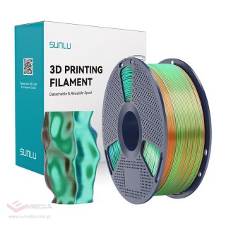 Filament SUNLU PLA+ Silk Tri-Color 1.75mm 1kg (pomarańczowo-niebiesko-zielony)