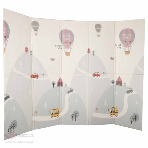 Mata edukacyjna piankowa dwustronna składana 150x200cm balony ulica