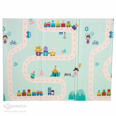 Mata edukacyjna piankowa dwustronna składana pandy ulica 180 x 200cm