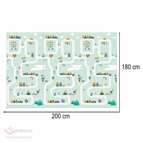 Mata edukacyjna piankowa dwustronna składana pandy ulica 180 x 200cm