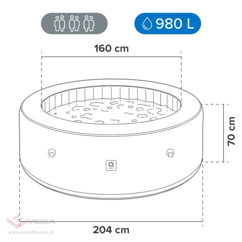 Spa ogrodowe, jacuzzie pompowane AVENLI NICE 6 osobowe 240x70 silver