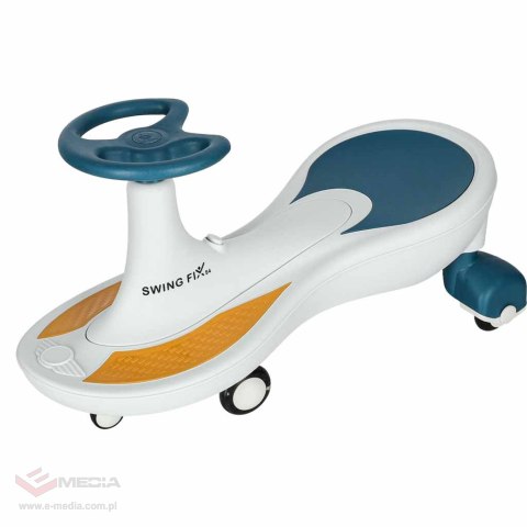 Jeździk grawitacyjny LED Swing Fix S4 świecące koła z muzyką grający 76cm niebiesko-biały max 100kg