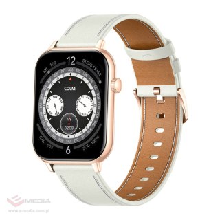 Smartwatch COLMI C28 Złoty + biały skórzany pasek