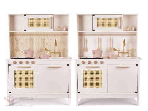 Kuchnia dla dzieci drewniana MDF retro z akcesoriami BOHO 100cm