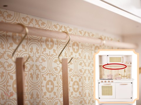 Kuchnia dla dzieci drewniana MDF retro z akcesoriami BOHO 100cm