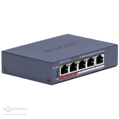 SWITCH POE DS-3E0105P-E/M(C) 4-PORTOWY Hikvision