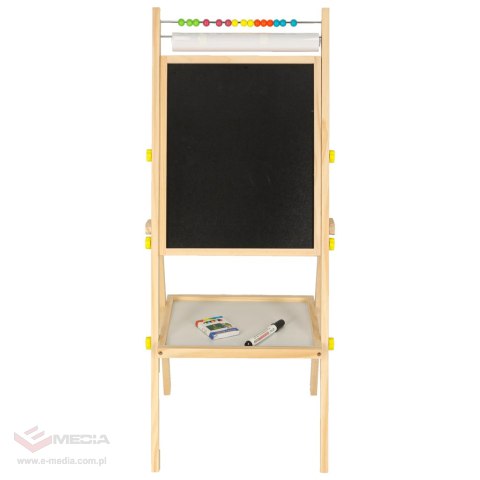 Tablica magnetyczna kredowa dwustronna drewniana literki kreda 38x37x90cm