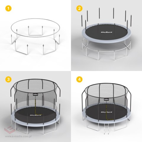 Trampolina Rebel Active PRO 14ft/427 cm, siatka, drabinka