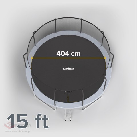 Trampolina Rebel Active PRO 15ft/457 cm, siatka, drabinka