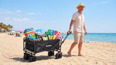 Wózek turystyczny, plażowy, z hamulcem, 80L, 100kg, Rebel Active