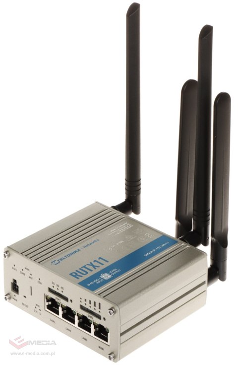 PUNKT DOSTĘPOWY 4G LTE + ROUTER RUTX11 Dual SIM Bluetooth BLE, Wi-Fi 5, 2.4 GHz, 5 GHz, 867 Mb/s Teltonika