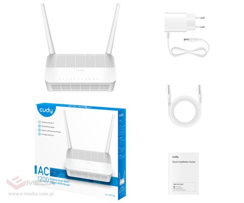 ROUTER GP1200 Wi-Fi 5 GPON/EPON 2.4 GHz, 5 GHz 300 Mb/s + 867 Mb/s CUDY