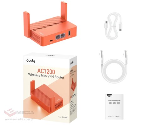 ROUTER VPN TR1200 Wi-Fi 2.4 GHz, 5 GHz 300 Mb/s + 867 Mb/s CUDY