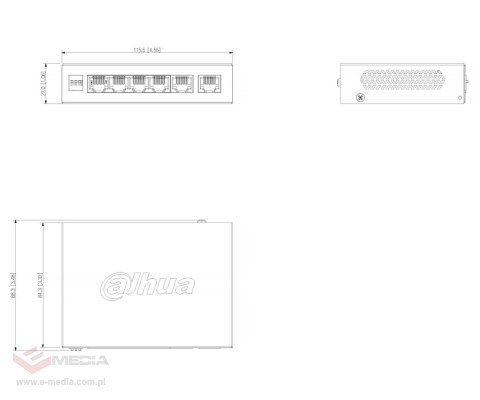 SWITCH POE CS4006-4GT-60-V2 4-PORTOWY DAHUA