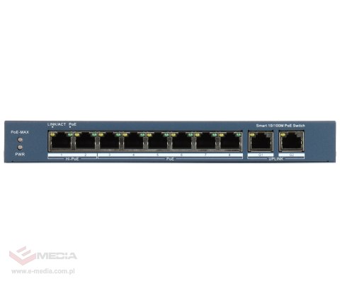 SWITCH POE DS-3E1310HP-EI(B) 8-PORTOWY Hikvision