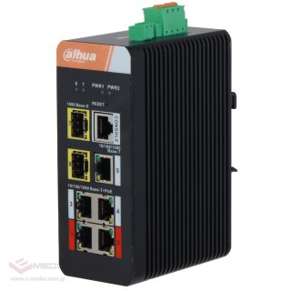 SWITCH PRZEMYSŁOWY IS4207-4GT-120 5-PORTOWY + 2 x SFP DAHUA