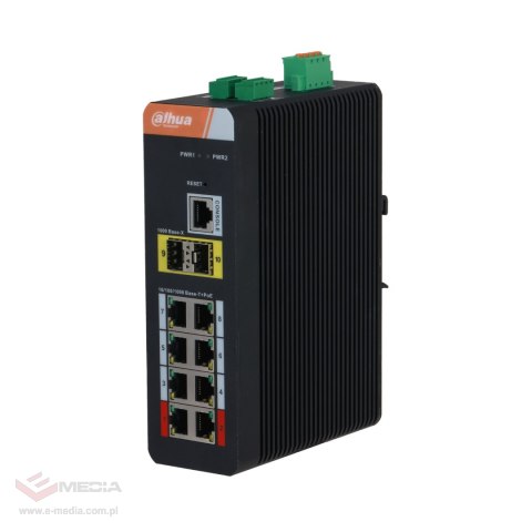 SWITCH PRZEMYSŁOWY IS4210-8GT-120 8-PORTOWY + 2 x SFP DAHUA