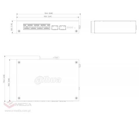 SWITCH PRZEMYSŁOWY POE CHS4206-4ET-90 4-PORTOWY SFP DAHUA
