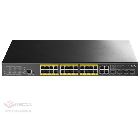 ZARZĄDZALNY SWITCH POE+ GS2028PS4-300W 24-PORTOWY SFP CUDY