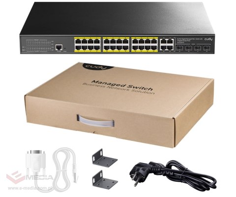 ZARZĄDZALNY SWITCH POE+ GS2028PS4-300W 24-PORTOWY SFP CUDY