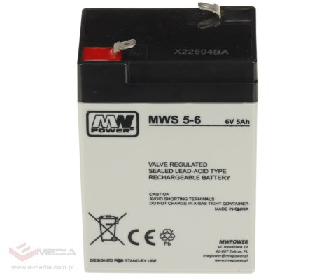 AKUMULATOR 6V/5AH-MWS MW POWER