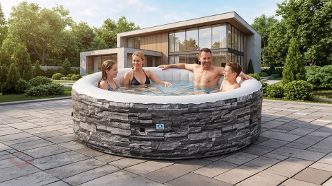 Spa ogrodowe, jacuzzi pompowane AVENLI NICE 6 osobowe 204x70 cegła