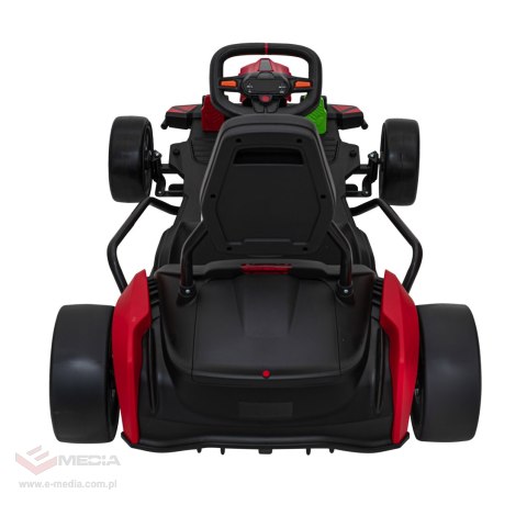 Gokart Fast 3 Drift na akumulator dla dzieci Czerwony + Funkcja driftu + Silniki 2x150W + Radio LED + Pasy