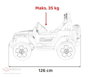 Jeep Wrangler Rubicon na akumulator dla dzieci Pomarańczowy + Pilot + Radio MP3 LED + Koła EVA