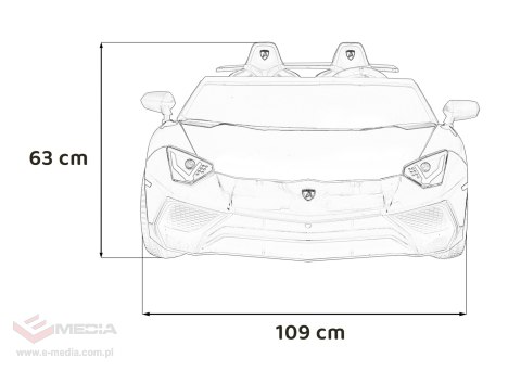 Lamborghini Aventador SV na akumulator dla 2 dzieci Szary + Silnik bezszczotkowy + Pompowane koła + Audio LED