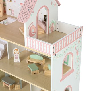 Domek dla lalek drewniany LULILO Peonio 70cm LED róż