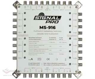 MULTISWITCH PRZELOTOWY MS-916 9 WEJŚĆ / 16 WYJŚĆ SIGNAL PRO