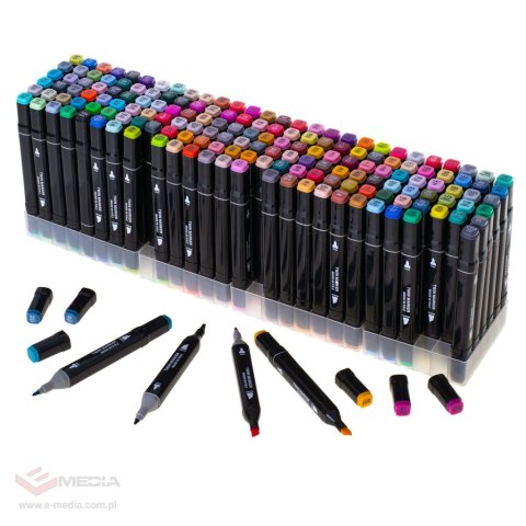 Markery dwustronne mazaki alkoholowe w etui 168 + podstawka