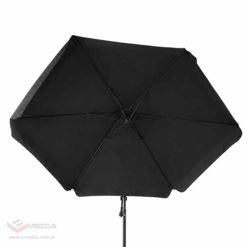 Parasol ogrodowy LUARO duży składany z wysięgnikiem 290cm czarny
