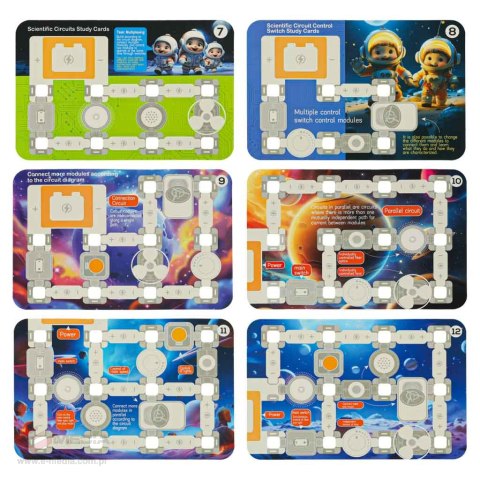 Mały elektryk elektronik zestaw edukacyjny 45 elementów + 12 kart