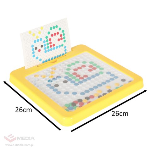 Tablica magnetyczna montessori mozaika kolorowe kropki żółta 26 x 26 cm