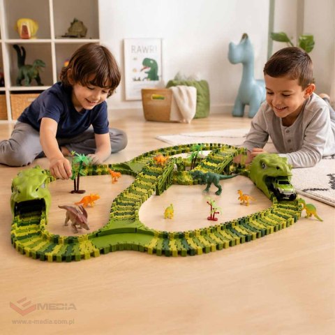 Tor wyścigowy dinozaury samochody XXL TRACK 240 elementów
