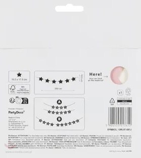Baner napis na baby shower gwiazdki jasnoróżowe 290cm x 16,5cm