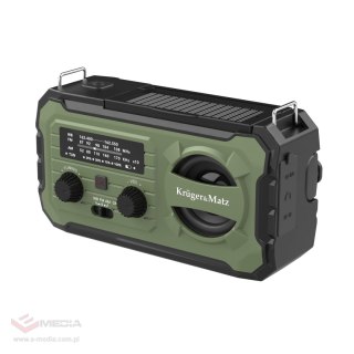 Radio solarne, przenośne radio awaryjne SOS, powerbank 10000mAh, latarka, dynamo, Kruger&Matz
