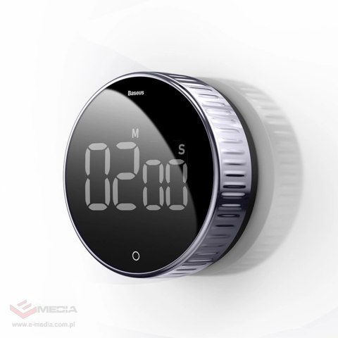 Baseus Heyo obrotowy minutnik czasomierz elektroniczny timer czarny (ACDJS-01)