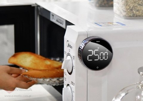 Baseus Heyo obrotowy minutnik czasomierz elektroniczny timer czarny (ACDJS-01)