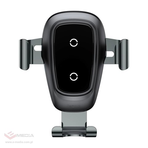 Baseus Metal Gravity Wireless Charger metalowy uchwyt samochodowy na kratkę wentylacyjną bezprzewodowa ładowarka Qi czarny (WXYL