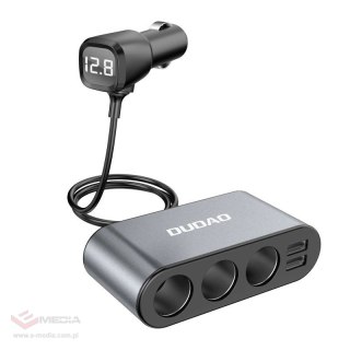 Dudao ładowarka samochodowa 2x USB / 3x rozdzielacz gniazda zapalniczki czarny (R1Pro black)