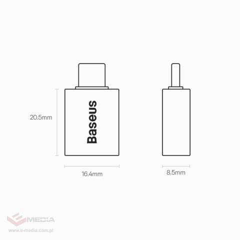 Adapter Baseus Ingenuity Series z USB-C do USB-A 10Gb/s - czarny