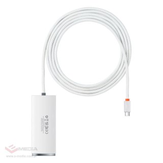Baseus Lite Series przejściówka HUB USB Typ C - 4x USB 3.0 2m biały (WKQX030502)